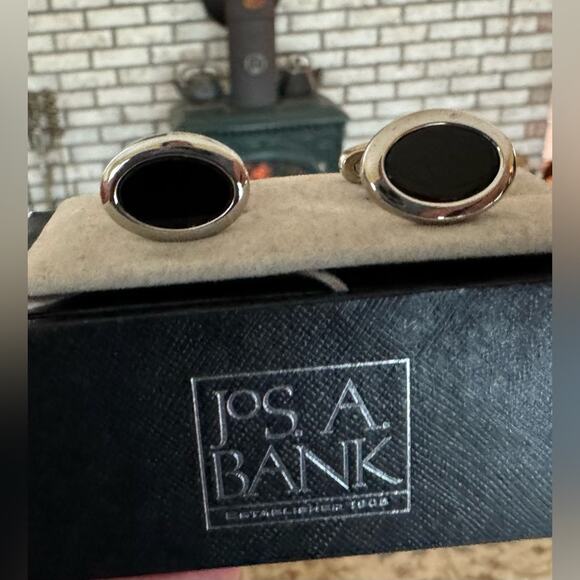 Jos. A. Bank Black and Silver Cufflinks - Picture 1 of 4